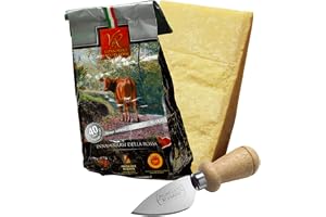 YesEatIs Special Box - Parmigiano Reggiano Consorzio Vacche Rosse 40 månader - 1 Kg - Fickkniv i rostfritt stål