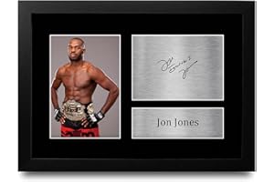 HWC Trading FR A4 Jon Jones Cadeaux Photo autographe signée imprimée pour les fans de MMA UFC - A4 Encadré