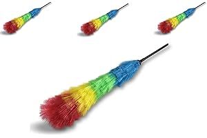 Plumeau antistatique en fibres et poils synthétiques | Lot de 3 | Spécial ménage poussière | Multicolore 40/60 cm | Nettoyage dépoussiérage meubles | Kibros 104850x3