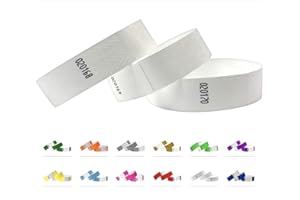 QUBIBAND 500 pezzi - 19 mm Wristbands, Braccialetti, Bracciali, Festival, Night-Club Braccialetti (White)