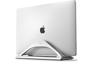 HumanCentric Vertikaler Laptopständer für Schreibtische (Silber), Verstellbare Laptop Halterung für MacBook Ständer, Laptop Halter für MacBook Pro, Andere Laptops, und Notebook Laptop Ständer