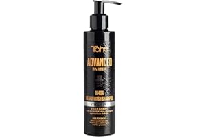 Tahe Advanced Barber Champú para barba Nº 404 Beard Wash sin sulfatos y con Aceite de Cedro, Omega 6 y Proteínas de Soja, 200 ml