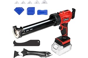 VAPOURD Akku Kartuschenpresse Kompatibel für Makita Akku Silikonpistole 18V mit LED Licht 4 Geschwindigkeiten einstellbar, Kartuschenpistole für Abdichten, Spachteln, 10oz / 300ml (ohne Batterien) (Rot)