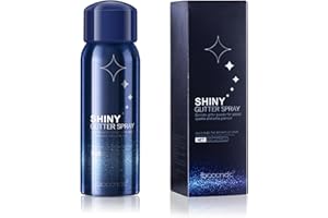RoseFlower 1pcs Glitter Spray, Body Glitter for Hair Face Skin, Fabric Glitter for Clothing Clothes, Sparkle Shimmer Shiny Hairspray for Stage Makeup Festival Party, Silver