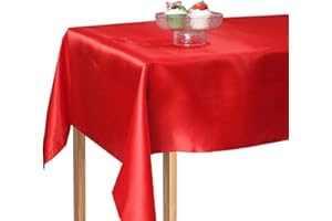 MLMOMVME Red Table Cloth Rectangle 145 x 255cm Large Party Polyester Table Cover Weddings Picnic Baby Shower Birthday Indoor Outdoor Tablecloth
