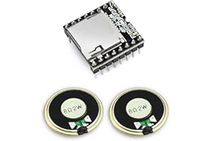 KeeYees Mini MP3 DFPlayer Player Module avec Haut-Parleur Ronde 2W 8Ohm pour Bricolage Compatible avec Arduino
