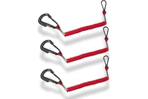 SIXCOW 8M0092849 Boat Kill Switch Lanyard - [3 PCS] Boat Engine Emergency Stop Switch, Safety Lanyard Cord Tether for Mercury Mercruiser Outboard Motor Replacement 15920T54, 15920A54, 15920Q54, Red, 36 Inch