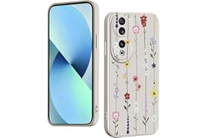 YUXING Silicone Cover per Honor 90 5G - Moda Modello Carino Custodia Design Sottile Slim Cover Antiurto, Antiscivolo Elegante, Protezione Totale (Flower,White)