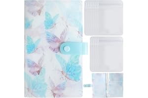 CREATCABIN Schmuckaufbewahrungsbuch Schmuck Organizer Buch Reise Schmuck Organizer Etui 40Seite 120Taschen Mit Transparenten PVC Schmuckbeuteln Ohrring Ringe Halsketten Organizer Für Reisen 12.5x10cm