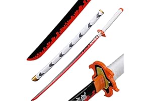 SXNYC Demon Slayer Sword Rengoku Katana Prop Samurai Sword Toy for Boys, Toy Sword Wooden Swords for Kids, Cosplay Katanas Weapon Decorative(104 Cm)