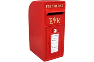 MONSTER SHOP Royal Mail Post Box ER Żeliwna naścienna autentyczna replika filaru zamykana pocztowa skrzynka na listy czerwona