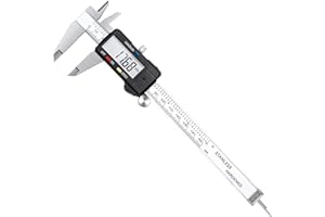 GothicBride Suwmiarka cyfrowa, 150 mm/6 cali ze stali nierdzewnej, bardzo precyzyjna, elektroniczna suwmiarka z wyświetlaczem LCD, z zapasową baterią, narzędzia pomiarowe do gospodarstwa domowego i przemysłu