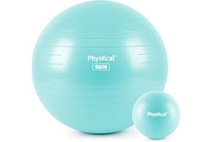 ‎PHYSKCAL PhysKcal Gymnastikball und 23 cm Pilatesball Set, Anti Burst Gymnastikball, Anti-Rutsch-Sitzball, Balanceball, Yogaball für Zuhause, Fitnessstudio und Büro
