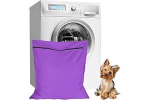 Wsetyy Pet Laundry Bag, 65cm x 70cm Large Dog Laundry Bags for Washing Machine, Purple Pet Washing Bag with Zip for Dog Cat Horse Rabbit (Purple)