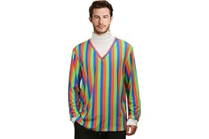 LIKUNGOU Bert and Ernie Costume Cartoon Long Sleeve Striped Shirt Halloween Cosplay Outfit for Men Women
