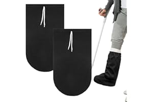 Generico 2 Pezzi Copri Calzino per Gesso per Piede,Lavabile Copri Dita per Gesso con Coulisse Regolabile Calzini,Gambe Gesso Per Piedi E Dita In caso di Lesioni (Nero)