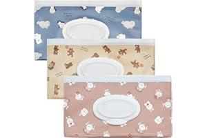 Baby Wet Wipe Pouch 3 Pack Baby Travel Wipe Case Wet Wipes Pouches Dispensers Reusable Refillable Wet Wipes Holder Portable Carrying Pouches - KAMHBE (3 Pcs)