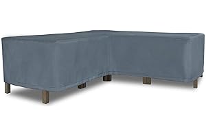 HENTEX Schutzhülle Cover Eckbank für Gartenmöbel Abdeckung L-Form, Grau, 235x235x100x70H cm