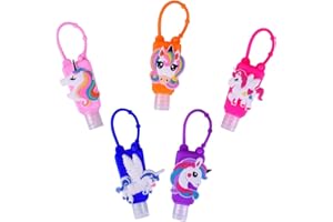 Ulife Mall 5 Pezzi Bottiglie da Viaggio Portatile con Portachiavi Silicone per Bambini, 30ml Prova di Perdita Riempibile Contenitori Disinfettanti per le Mani, Bottiglie Vuota di Gel Igienizzante Mani