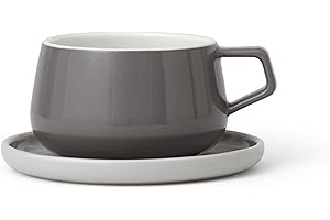 Viva Scandinavia Ella Tasse à thé (0.25L), Porcelaine, Gris, 13.2 x 13.2 x 6.7 cm