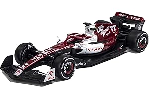 HTLNUZD Bburago 1:43 2022 F1Alfa C42 #77 Valtteri Bottas Formula One 1/43 F1Romeo Racing Team Véhicules statiques en alliage moulé sous pression Modèle de collection Cadeau (Standard F1Alfa C42#77)