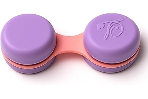 SPORTS WORLD VISION 1PC Lila Macaron-Kontaktlinsenbehälter | Kompakter, tragbarer & auslaufsicherer Kontaktlinsenhalter | Robuste, reisefreundliche Kontaktlinsenlösungsbox mit Gleiches Farbset