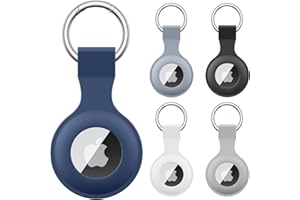 【5 PEZZI】Meliya AirTag Portachiavi per Apple Airtag Portachiavi, Silicone Custodia per Airtag Apple con Portachiavi, Cover Protettiva per Apple AirTag per Tracker per Zaini e Animali Domestici