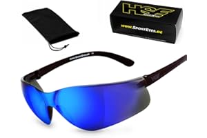 ‎HSE HSE® SportEyes® | UV400 Schutzfilter, HLT® Kunststoff-Sicherheitsglas nach DIN EN 166 | Sportbrille, Radbrille, Sonnenbrille| Brillengestell: schwarz, Brille: DEFENDER 1.0