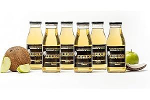 Bebida de Recuperación REFIX – Base Agua del Mar y Agua de Coco, Baja en Calorías, Orgánica, Sin Azúcar Añadido, Vegana, Electrolitos y Sales Minerales Naturales - Coco y Manzana-Pack de 6 Botellas