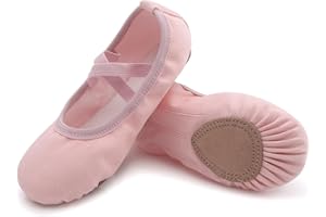 Acfoda Chaussures de Ballet Doux Toile Chaussons Pilates Yoga Gymnastique Split Plate Chaussons pour Filles et Femmes 22-44 EU