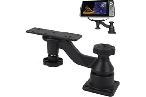 RAM-fäste Horisontellt 6 Tums Svängarmsfäste, 360° Roterbart, Universal Fishfinder-monteringsbas, Krökt Svängarmsfäste för Fi