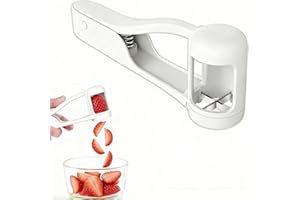 COPBOPWN Grape Cutter for Toddlers, Stainless Steel Quarter Grape Slicer Tool for Baby Quick Fruit Cutter Safe Ergonomic Non-Slip Handls for Cherry Tomatoes Strawberries Kitchen Gadgets for Fruit Salad (White)