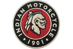 SUMA SHOP Indiska motorcykellappar, indiska motorcykellappar, indiska motorcykeltillbehör, broderad lapp, 7,5 cm, svart