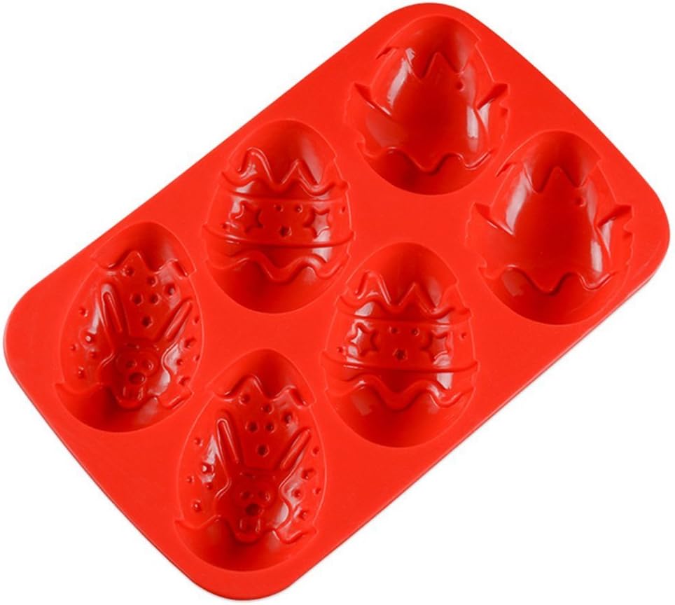 BESTonZON Easter Silicone Baking Mold Mould Egg Shaped Tray for DIY Chocolate Cupcake Ice Fondant (Random color)