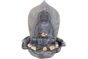 ‎KIOM Zimmerbrunnen Dekobrunnen FoBuddha warmweiße LED antikfinish 10465