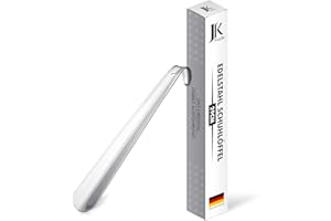 JK Trade® Chausse-pieds en acier inoxydable 29cm STABLE | Chausse-pieds pour s'asseoir | Rapide et facile sur le dos | Longueur et largeur optimisées | Corne à chaussure | Business | Suspendable