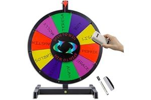 iElyiEsy 15 Inch Spinning Prize Wheel Tabletop Prize Wheel with 10 Slots Dry Erase Spinning Wheel for Trade Show Carnival Party Pub Fortune Game