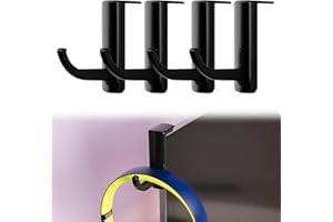 Bavooty Headphone Hook - Self-Adhesive Headset Holder for Monitor Edge, Black, Pack of 4