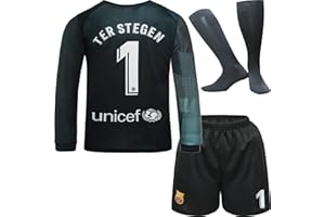NIHMEX Barcelona TER Stegen Kinder Torwart Trikot Fußball #1, Neu Saison, Shorts Socken Torwarttrikot
