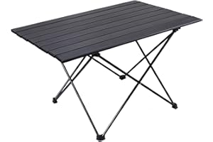 RISEPRO Portable Camping Table, Large Lightweight Folding Table with Aluminum Table Top and Carry Bag, Easy to Carry, Ideal for Outdoor, Camping, Picnic, Cooking, Beach, Hiking, Fishing 68 X 46 X 41cm