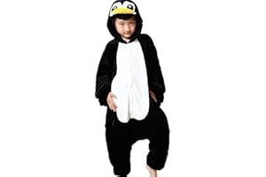 WAFUNNE Kids Penguin Costume Cosplay Halloween Animal Onesie for Boys Girls Child Penguin