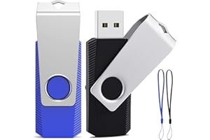 2 Pack USB 2.0 Pen Drive 1GB, Ablaze 1GB Memorias USB 2 Piezas, Pendrive 1GB Giratoria Diseño Flash Drive Almacenamiento Externo de Datos con indicador LED (2 Colores)