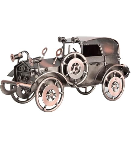 Objet Ancien Vintage Moritz Tirelire Décorative En Tôle - En Forme De Pompe à Essence - Rouge - Modèle De Voiture - Rétro - Objet De Collection - Vintage - Nostalgie - Style Antique Moritz & Moritz