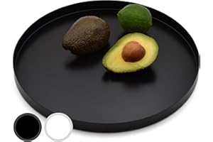 D&D Living® Dekoracyjna taca okrągła Ø 30 cm | designerski talerz dekoracyjny i taca dekoracyjna z metalu (czarny matowy)