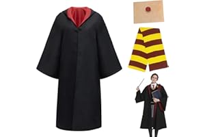 YIMOJOY Unisex Magier Robe Potter Kostüm Kinder mit Schal,Magier Zulassungsbescheid 5-7 Jahre Hermine Granger Umhang Zauberer Kostüm Umhang für Karneval Halloween Cosplay(125CM)
