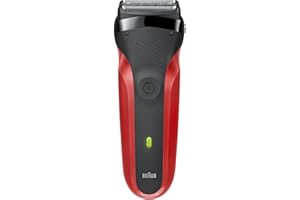 Braun Series 3 300 Golarka elektryczna, czarna/limonkowa, męska golarka elektryczna z 3 elastycznymi ostrzami, bezprzewodowa, z akumulatorem, golarka elektryczna z folią z możliwością mycia