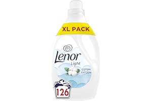 Lenor Light Adoucissant 126 lavages, Fraîcheur de Coton, Pour Une Fraîcheur Légère De Longue Durée