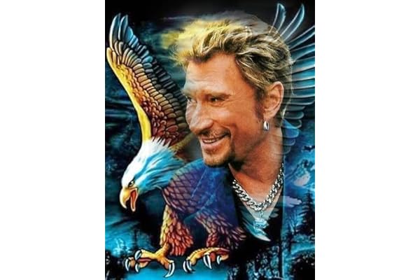 XUNLVE Johnny Hallyday 5D Diamond Painting Kits Diamant Broderie Point De Croix Mosaïque Puzzle Salon Chambre Décor À La Maison,a77,40x55cm