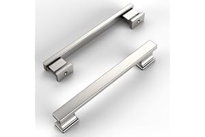 Astrée 5 Pezzi Nichel spazzolato Distanza fori 128mm Maniglie per mobili da cucina maniglie per mobili maniglie cucina Maniglie per Armadio Maniglie per Mobili Moderni Maniglie Armadio AS0005