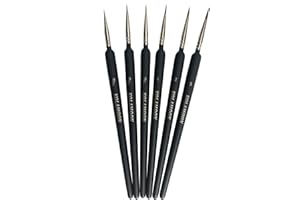 KT TECH KOLAMOON 6 Pieces Fine Detail Paint Brushes Set Miniature Artist Paint Brushes set for Acrylic Painting, Watercolor, Model, Oil painting
